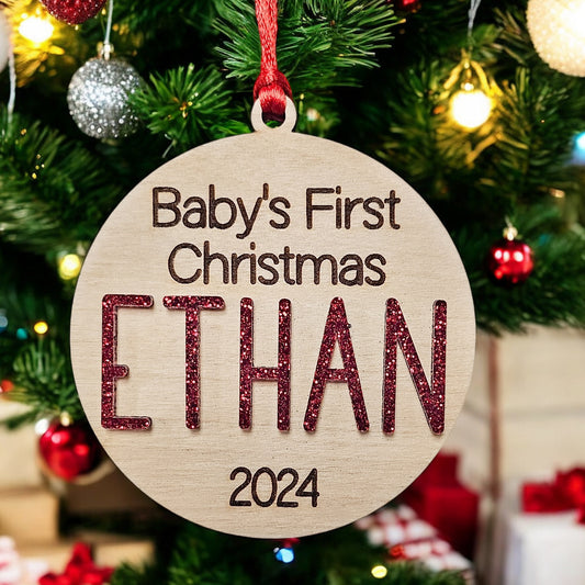 Personalized Baby's 1st Christmas Ornament 2024, Ethan
