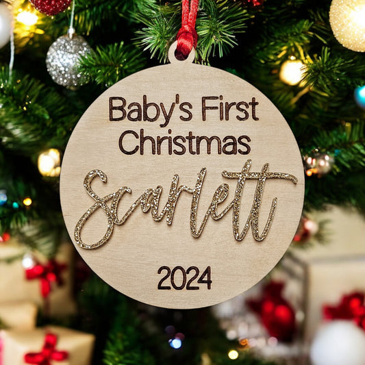Personalized Baby's 1st Christmas Ornament 2024, Scarlett