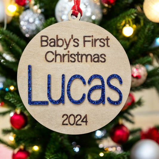 Personalized Baby's 1st Christmas Ornament 2024, Lucas