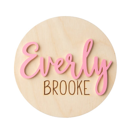 Personalized Wooden Baby Announcement, Engraved Birth Stat Keepsake, Unique Baby Shower Gift