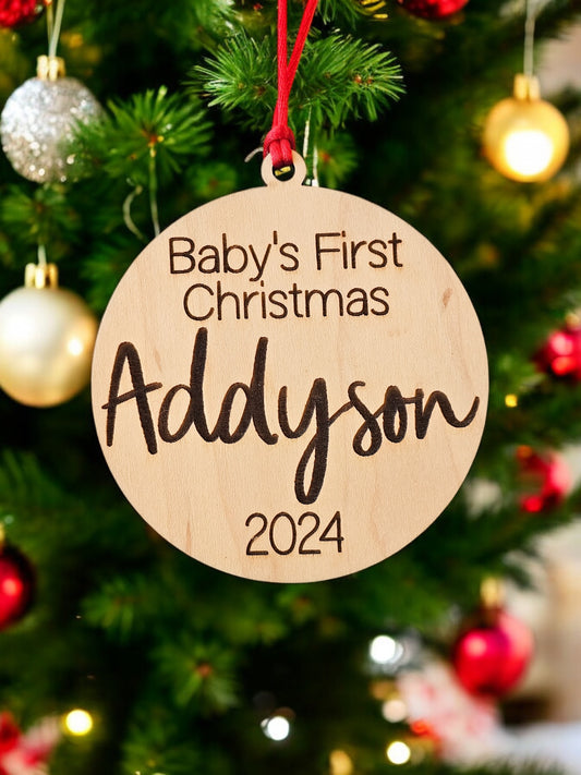 Baby's First Christmas Ornament Personalized 2024 Engraved