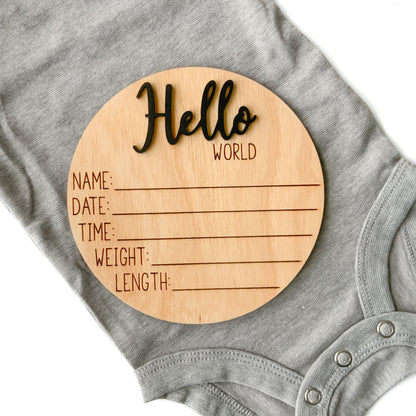 Hello World Baby Birth Announcement - Collection 1