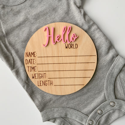 Hello World Baby Birth Announcement - Collection 1