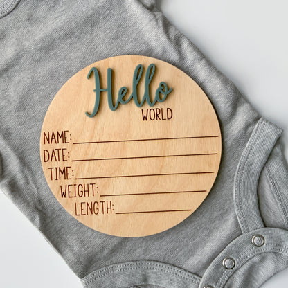 Hello World Baby Birth Announcement - Collection 1