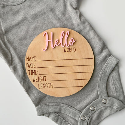 Hello World Baby Birth Announcement - Collection 1
