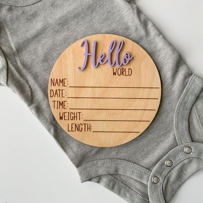 Hello World Baby Birth Announcement - Collection 1