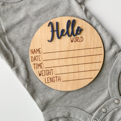 Hello World Baby Birth Announcement - Collection 1