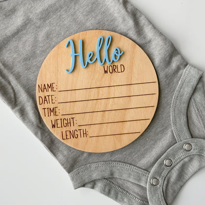 Hello World Baby Birth Announcement - Collection 1