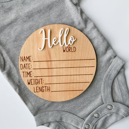 Hello World Baby Birth Announcement - Collection 1