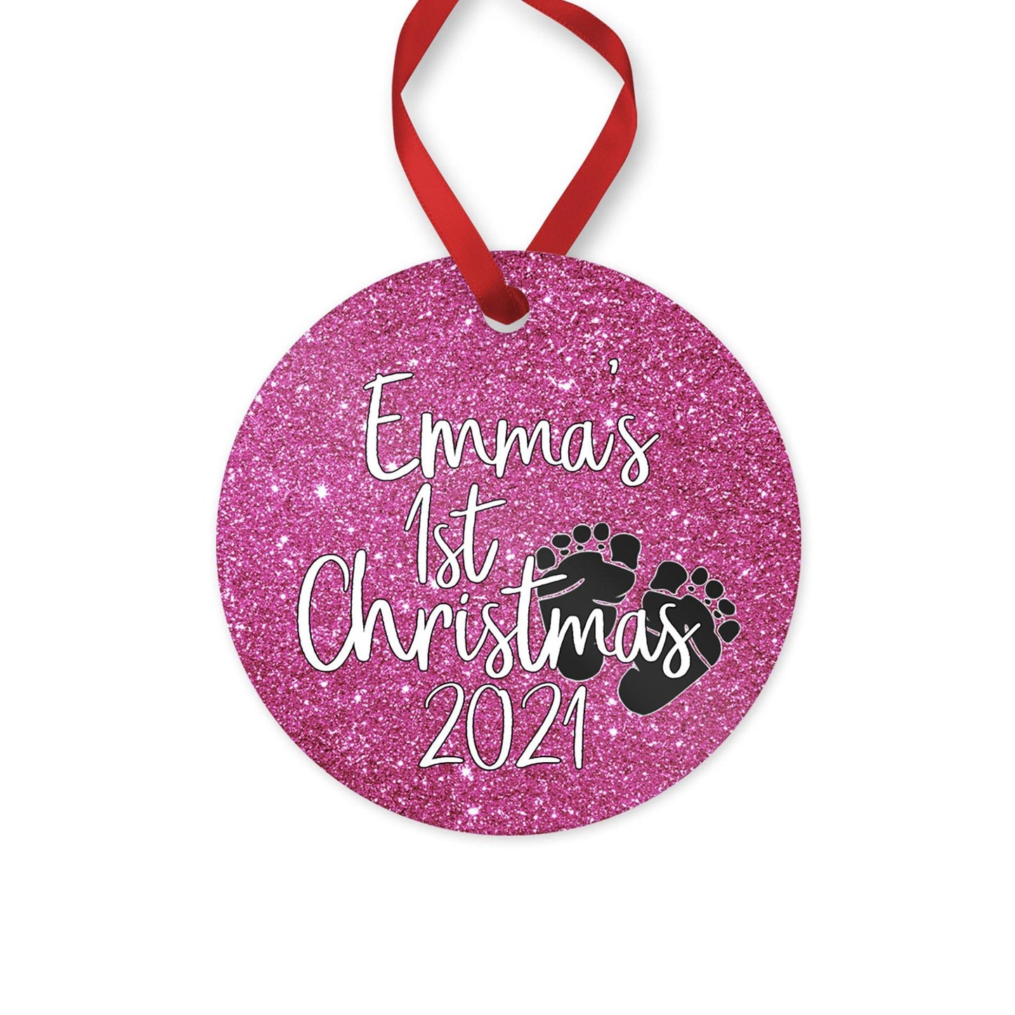 Personalized Baby's 1st Christmas ornament for baby girl | birth stat ornament | newborn first ornament