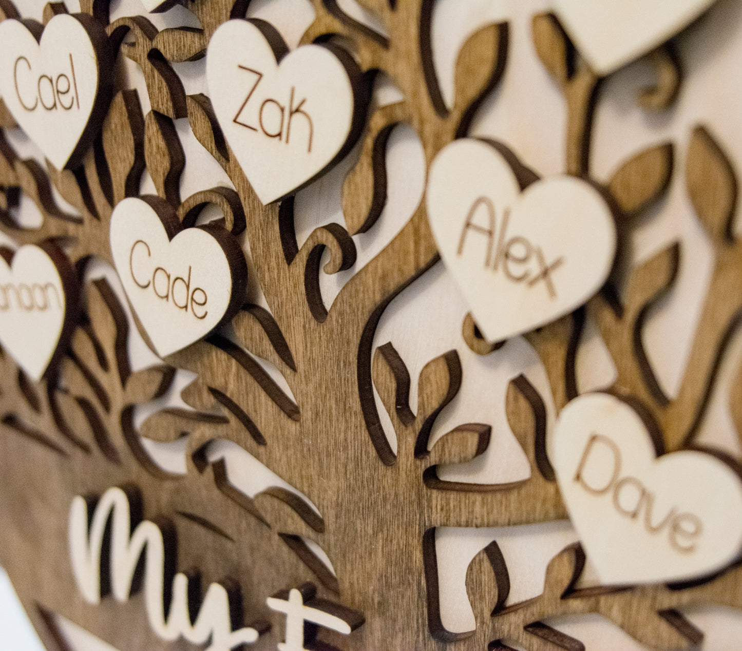 Personalized Engraved Family Tree Home Decor