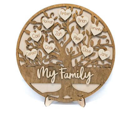 Personalized Engraved Family Tree Home Decor