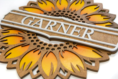 Personalized Sunflower Wooden Sign