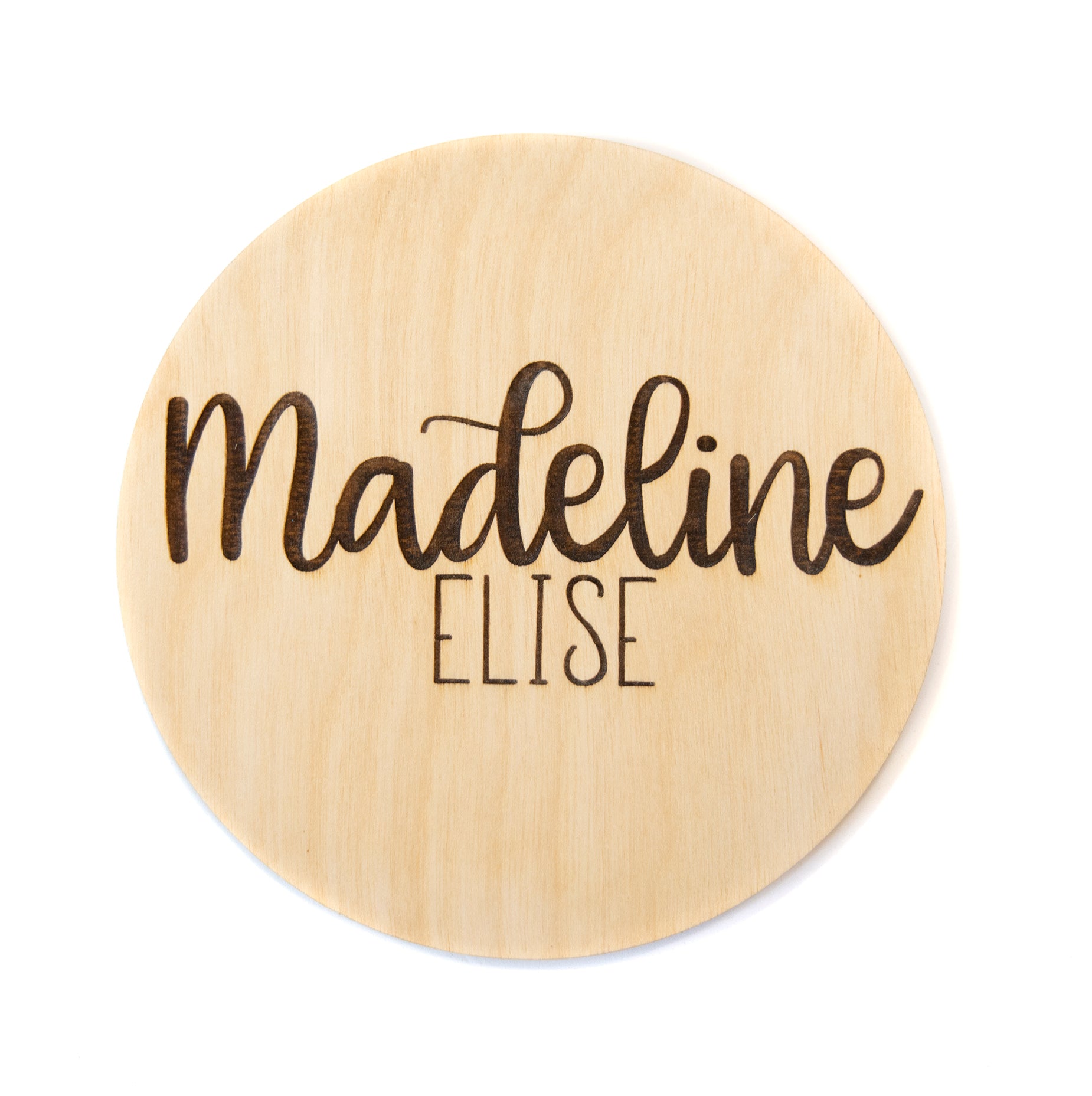 Madeline Elise double sided birth announcement for hosptial