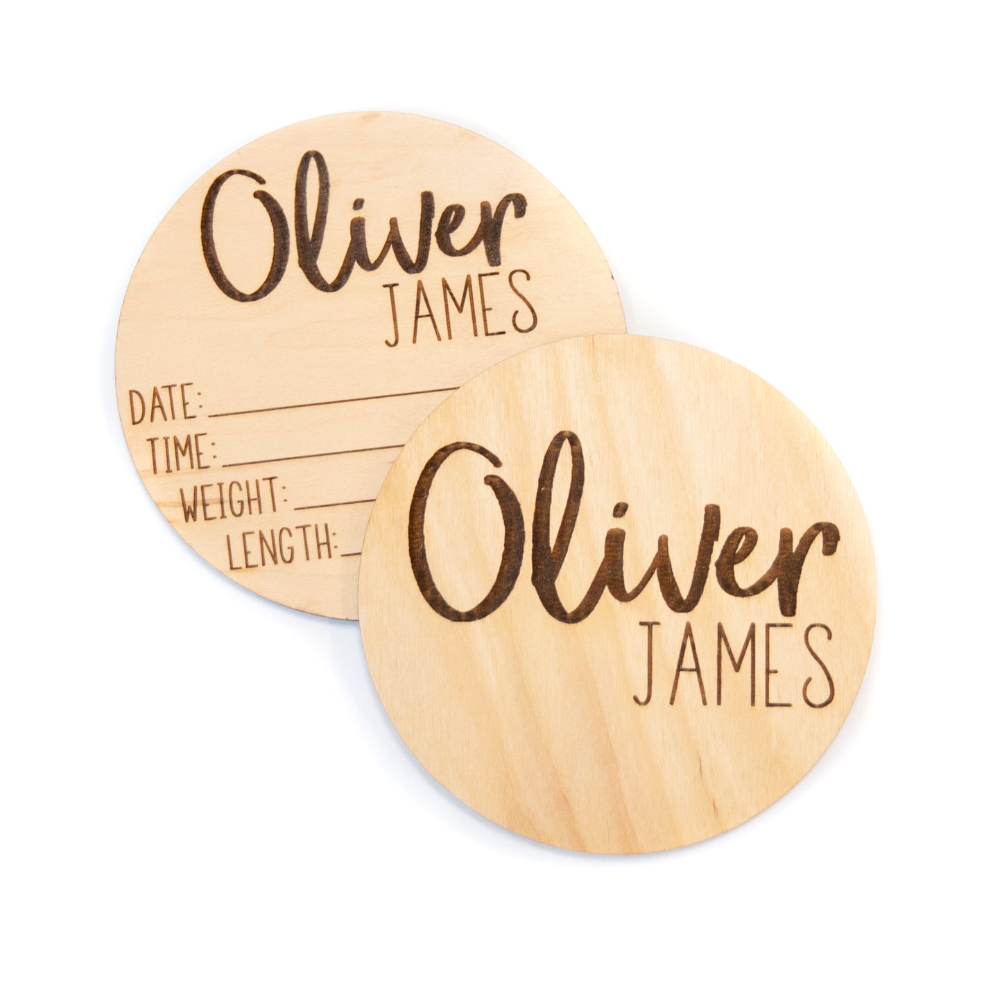 Oliver James Double Sided Personalized Baby Birth Announcement Sign for Hospital