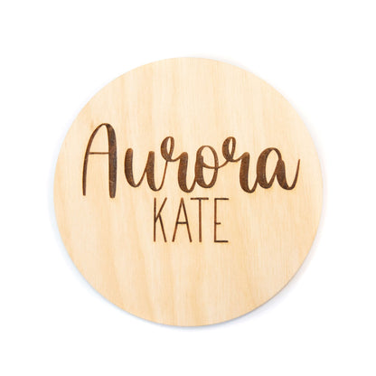 Aurora Kate Double Sided Personalized Baby Birth Announcement Sign for Hospital