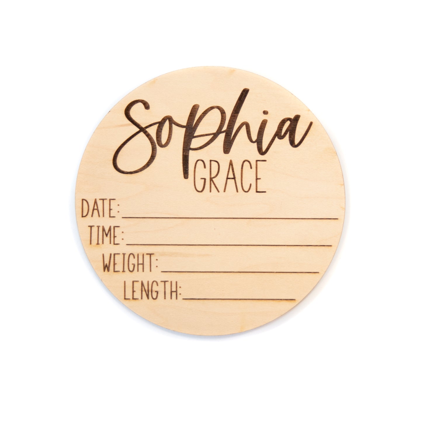 Sophia Grace Double Sided Birth Announcement