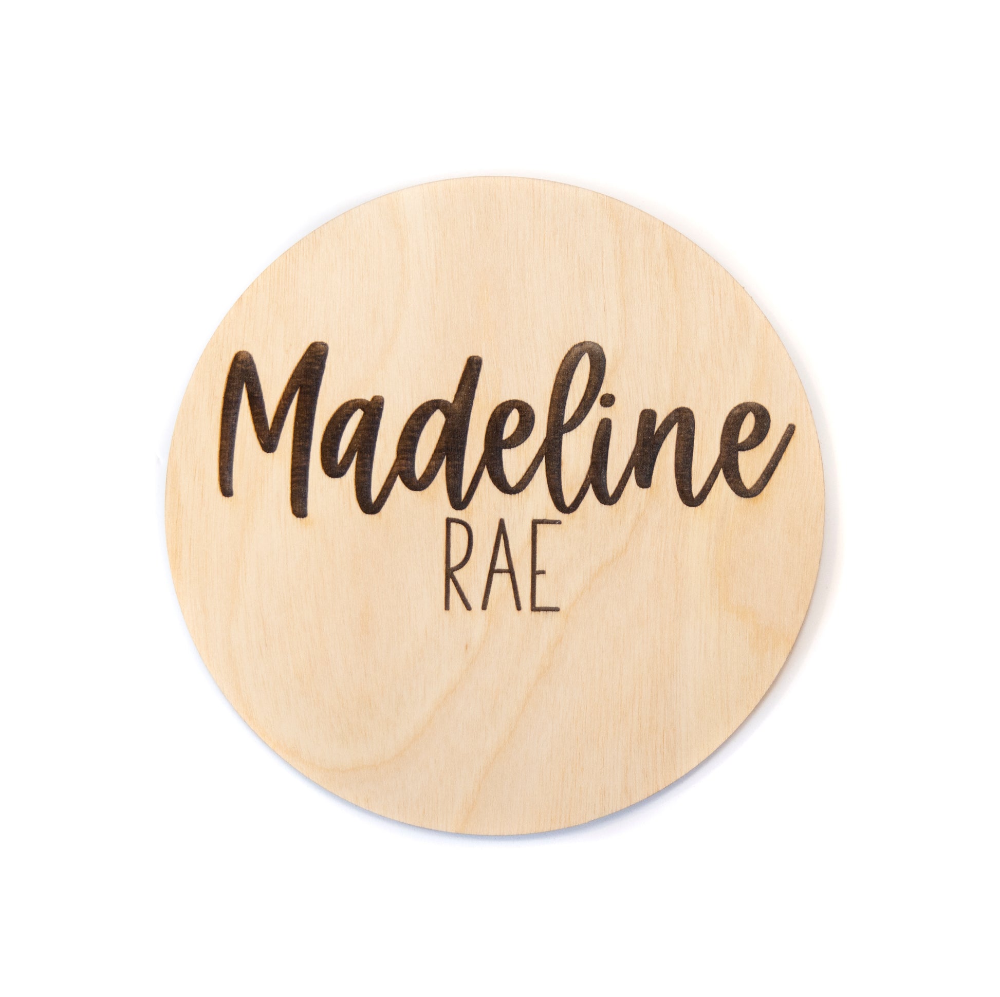 Madeline Rae double sided birth announcement for hosptial