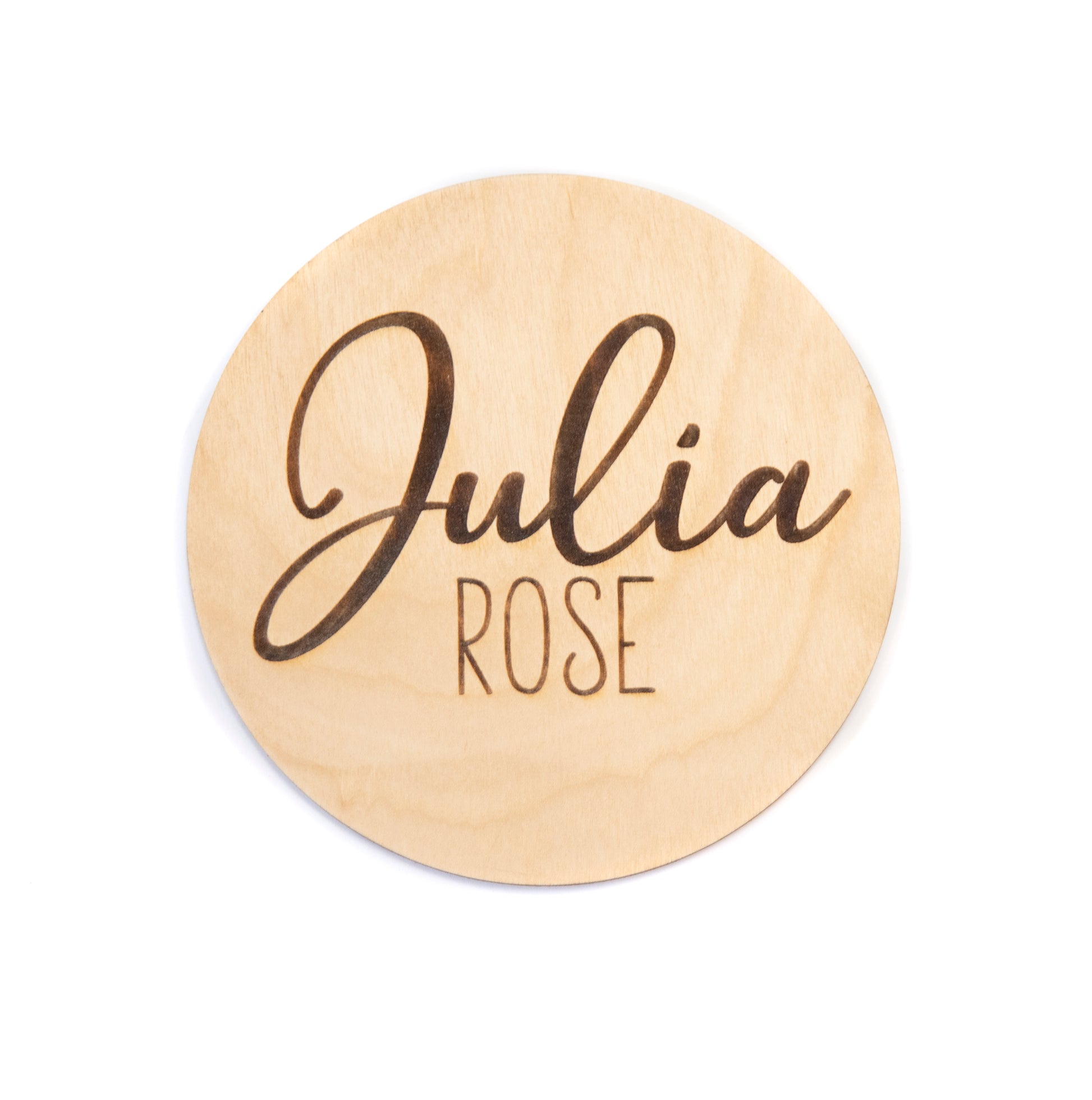 Julia Rose double sided birth announcement for hosptial