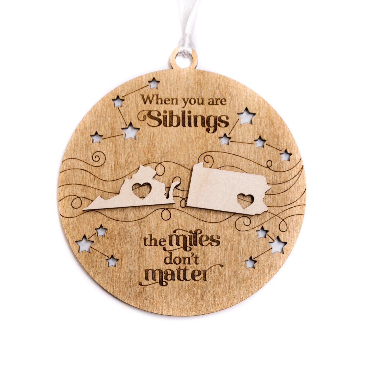 The Miles Dont Matter ornaments - Togetherness ornament - Long Distance - Personalized Family Ornaments