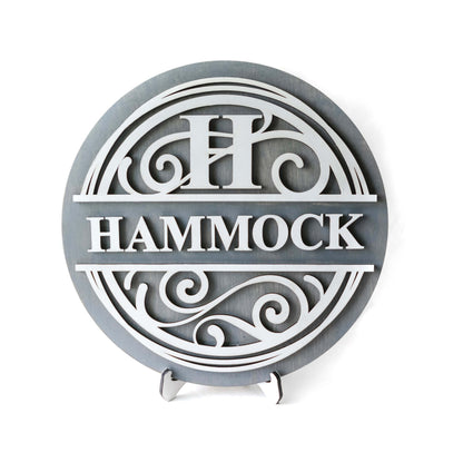 Customized Round Family Name Sign for Home Decor