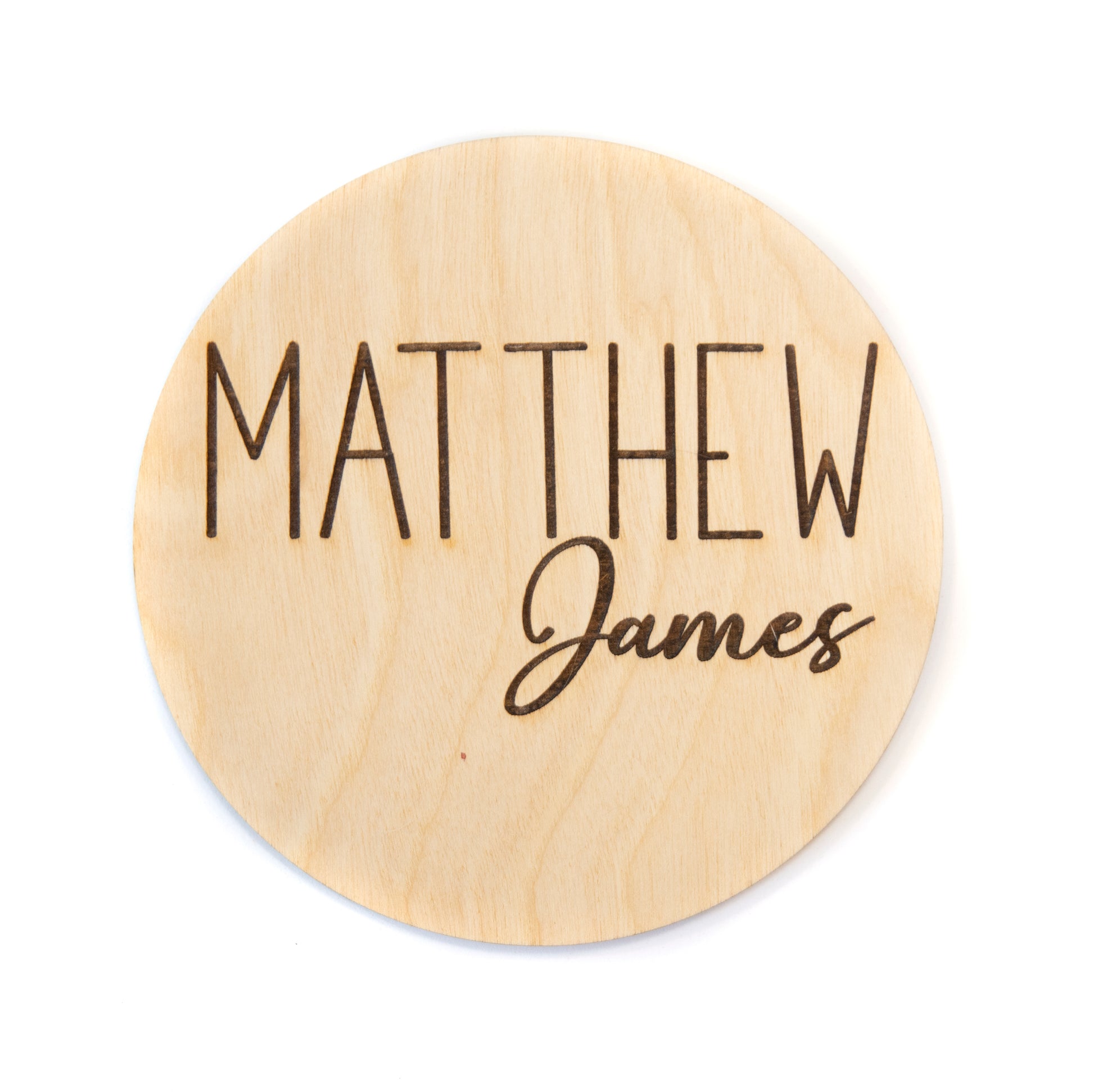 Matthew James double sided birth announcement for hosptial